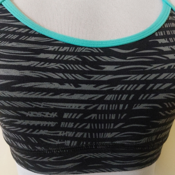 Lululemon Athletica Abstract Grey & Teal Womens Active Sports Workout Bra - Picture 5 of 8